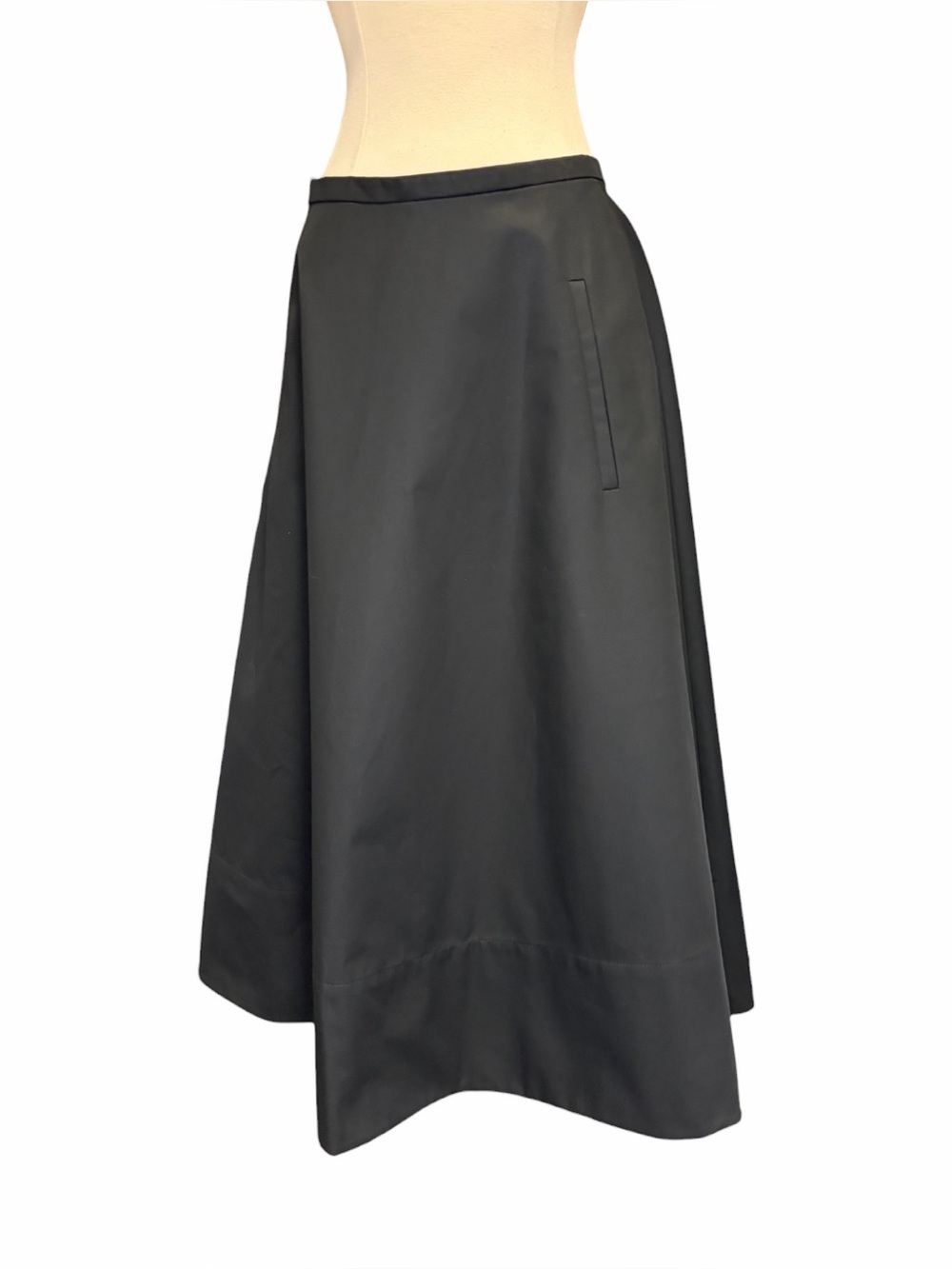 Tibi Coated Cotton Midi Skirt, New